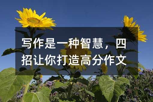 写作是一种智慧,四招让你打造高分作文