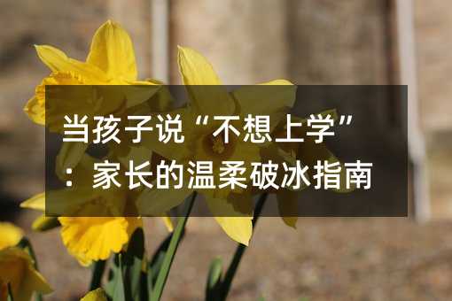 当孩子说“不想上学”:家长的温柔破冰指南
