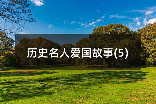 历史名人爱国故事(5)